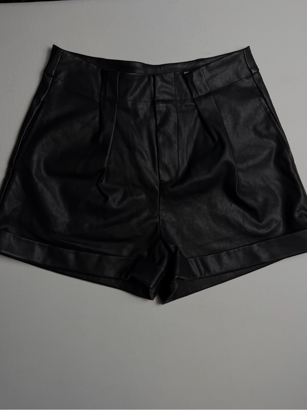 Blank NYC Black Faux Leather Vegan high rise Shorts Size 29